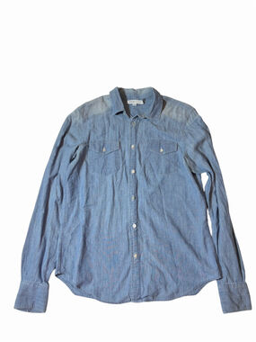 See by Chloé Chambray Utility Shirt 44 US 8 Blue Cotton Made Italy